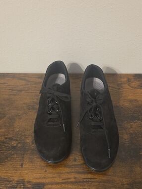 SAS Women's Black Suede Lace-Up Slip-On Sneakers